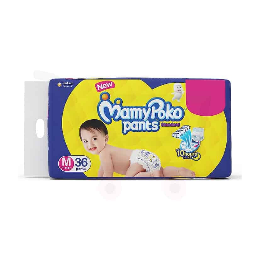 MamyPoko Extra Absorb Diaper  Pant Style Fits baby with 712 kg weight  Medium 24 Diapers