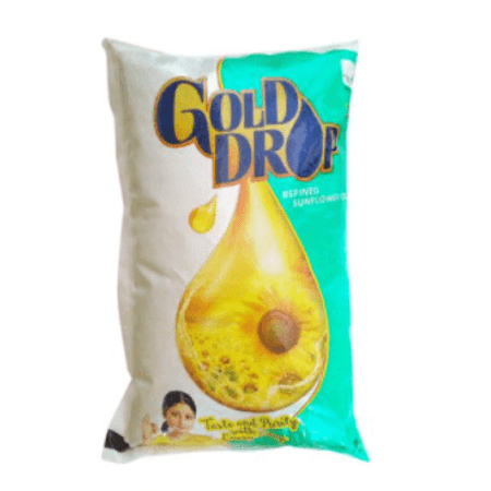 Gold Drop Sunflower Oil 1 Ltr. Pouch